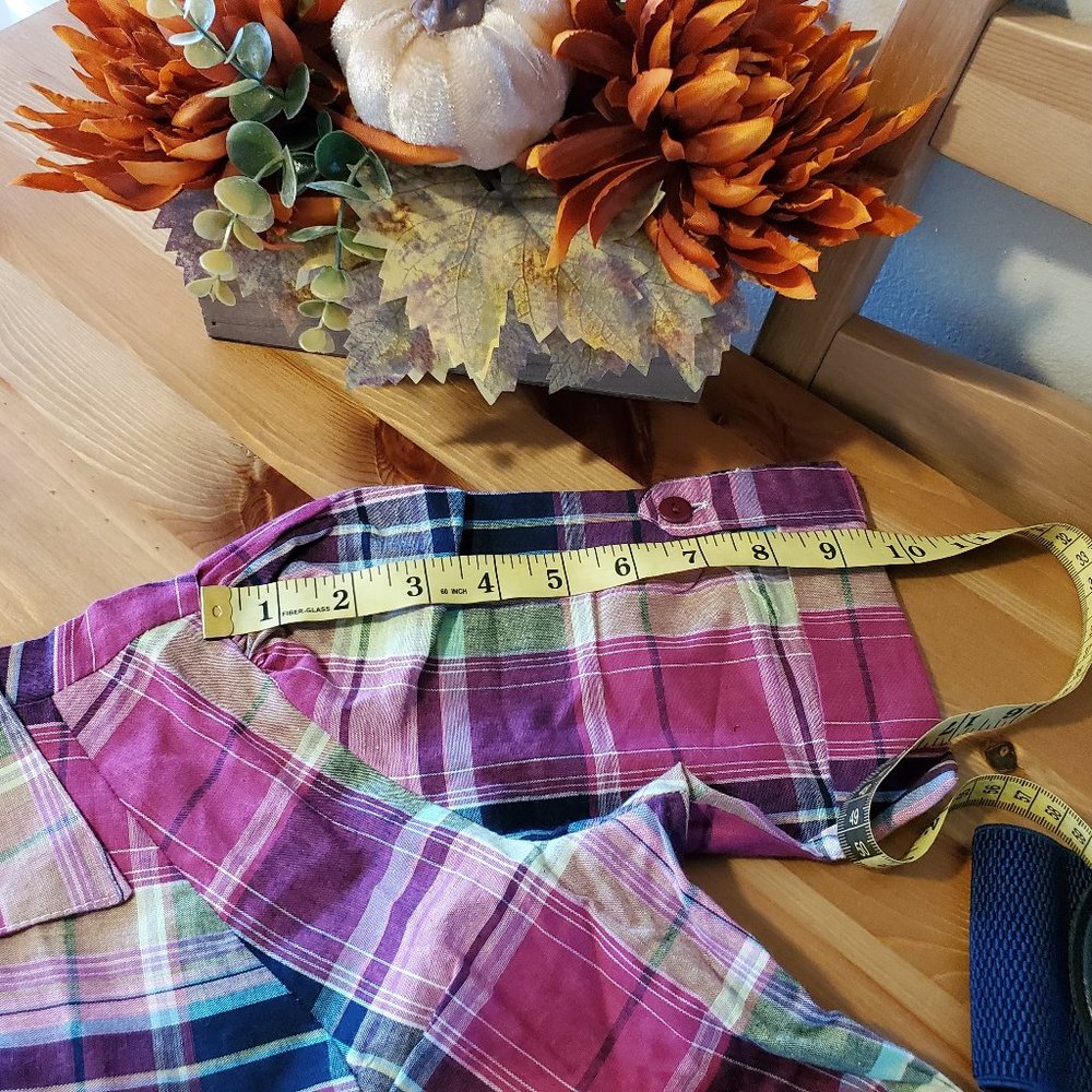 She's Cool - Women's Plaid Graphic Button-Down Shirt Dress with Detachable Belt - Picture 4 of 9